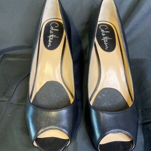 Cole Haan Black Peep Toe Heels